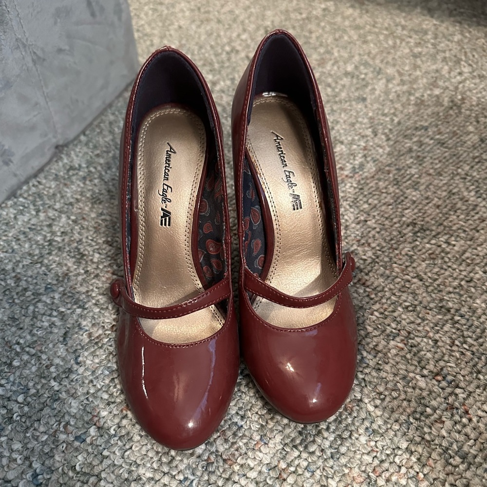 Burgundy pumps